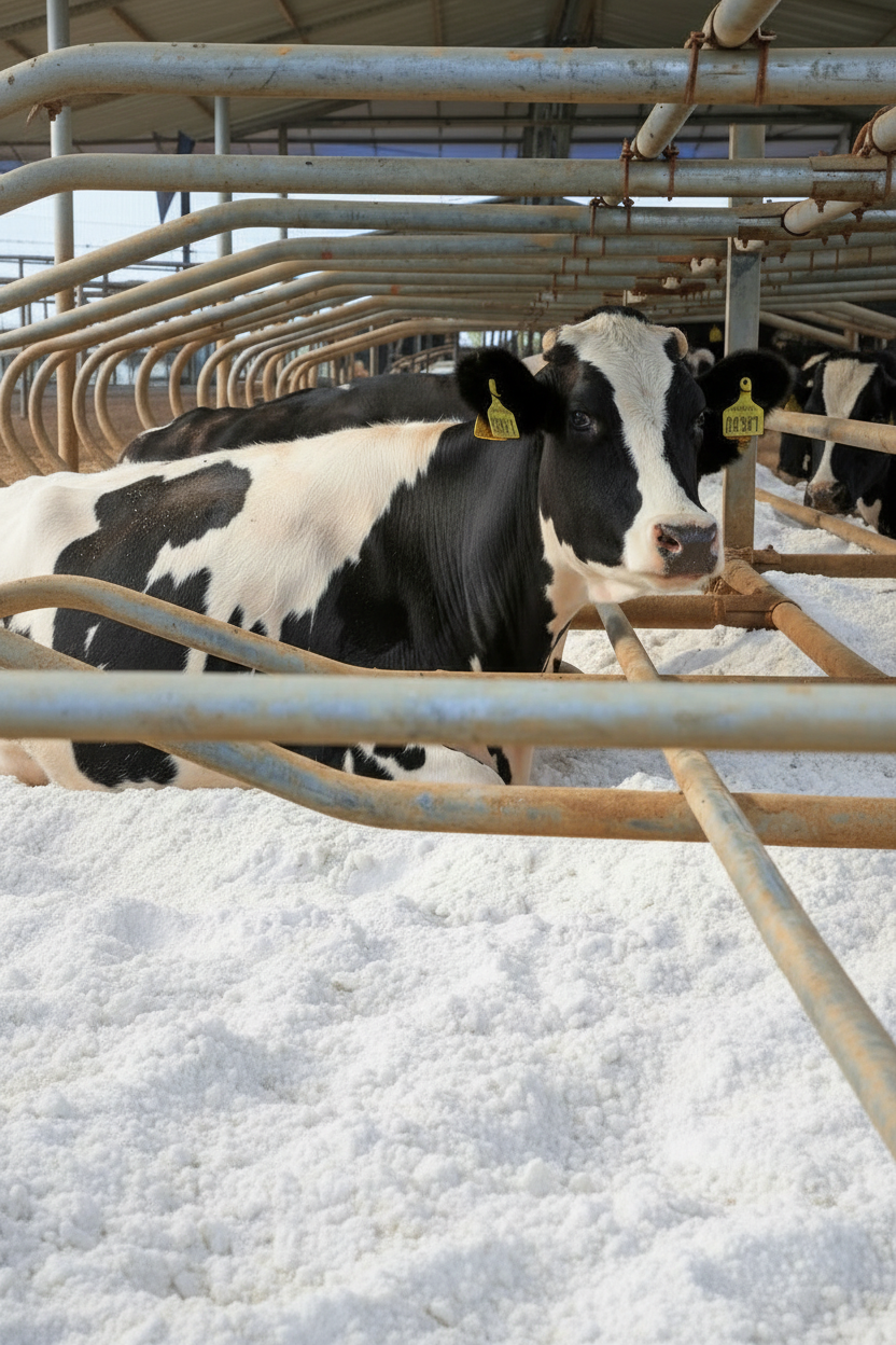 Arena para cama de vacas