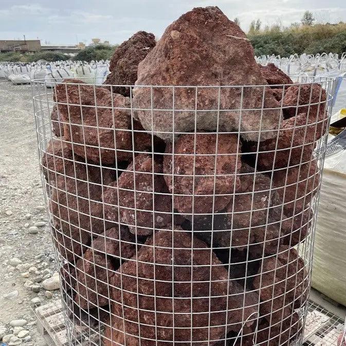 Roca volcánica roja para decoración de jardines