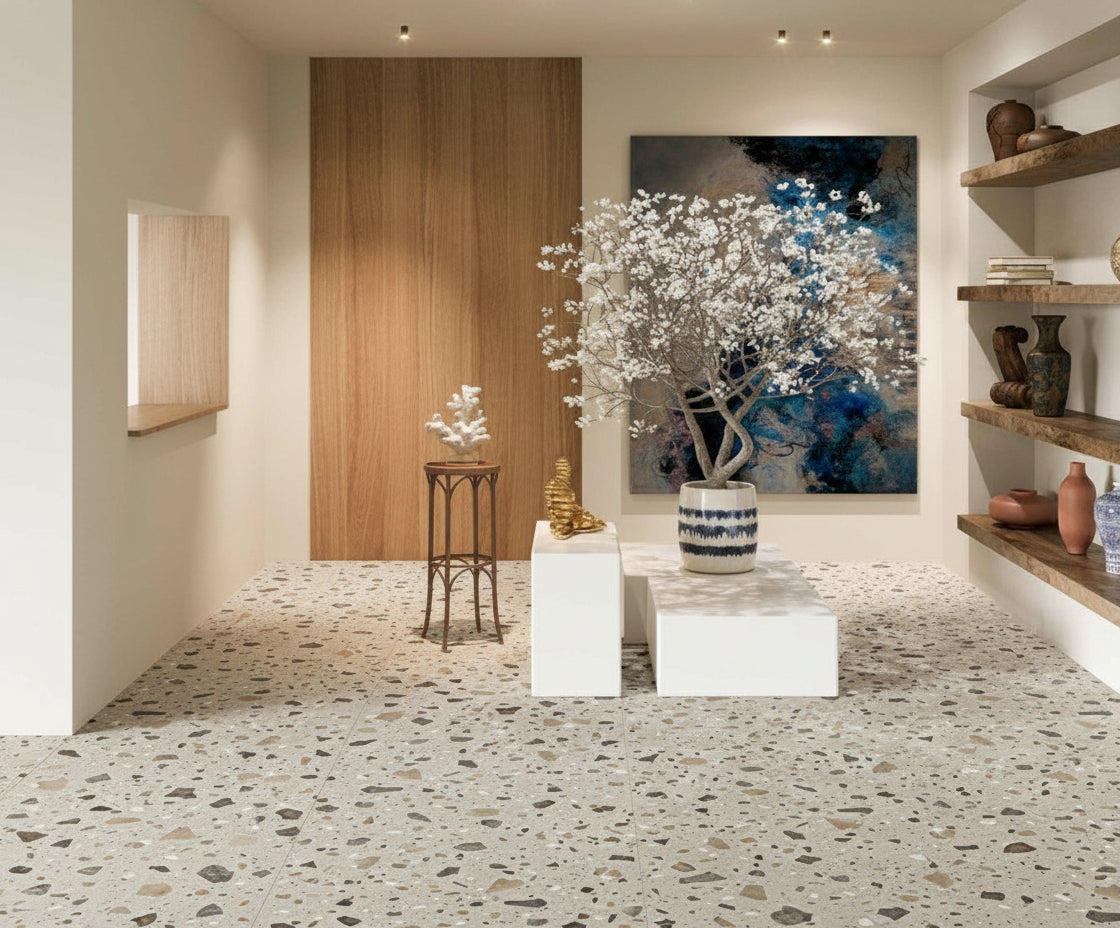 Baldosa Porcelánica Terrazo