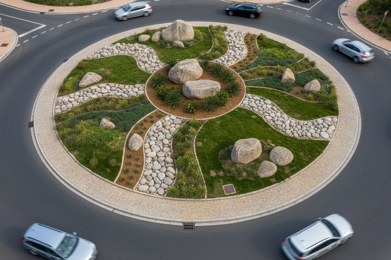 Gros galet de Granit Jaune big bag et roller