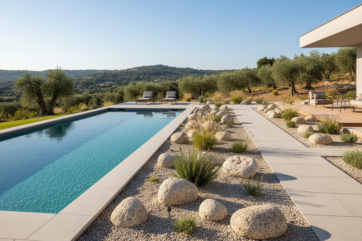 Gros galet de Granit Jaune big bag et roller