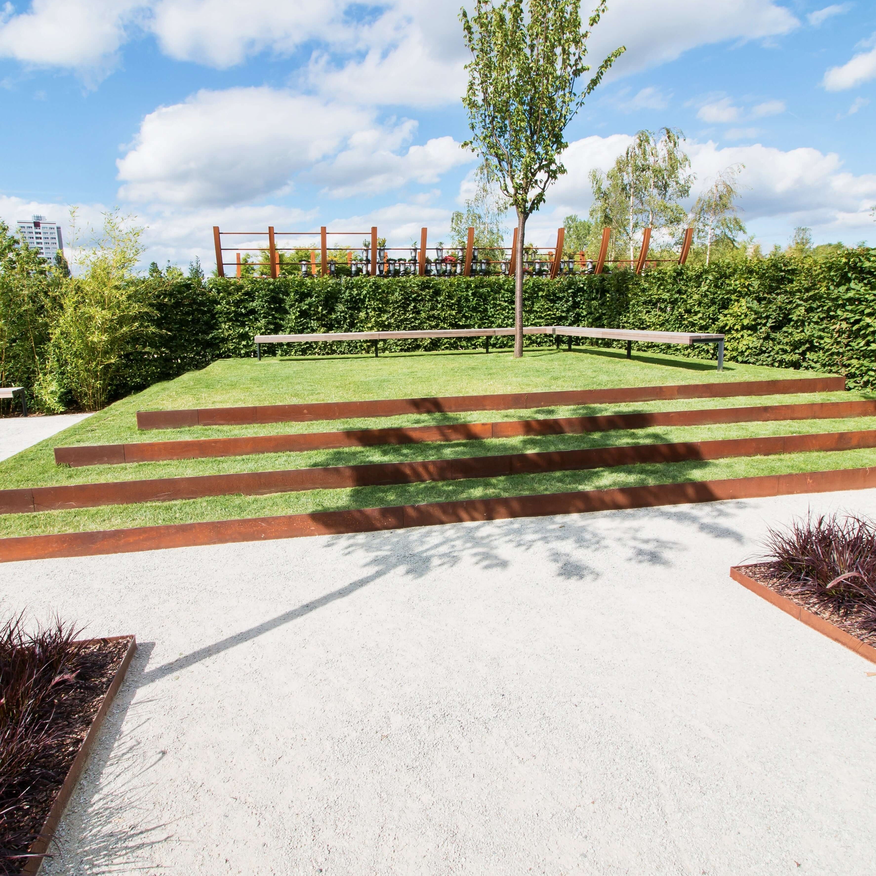 Bordura recta de Acero Corten | Parterres, alcorques y límites jardín Acero corten, Bordillos, Exteriores, Jardin, Metálico, Separador metálico