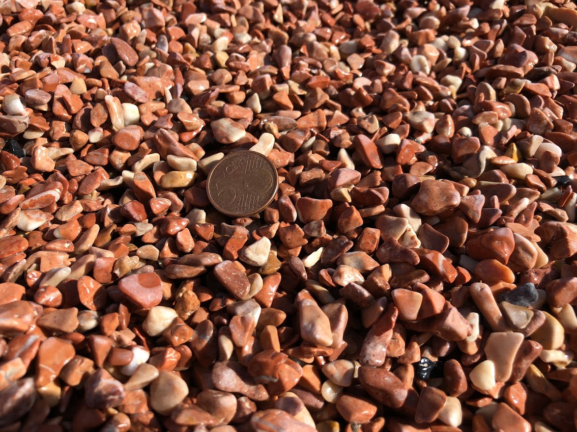 Canto rodado resina Rojo