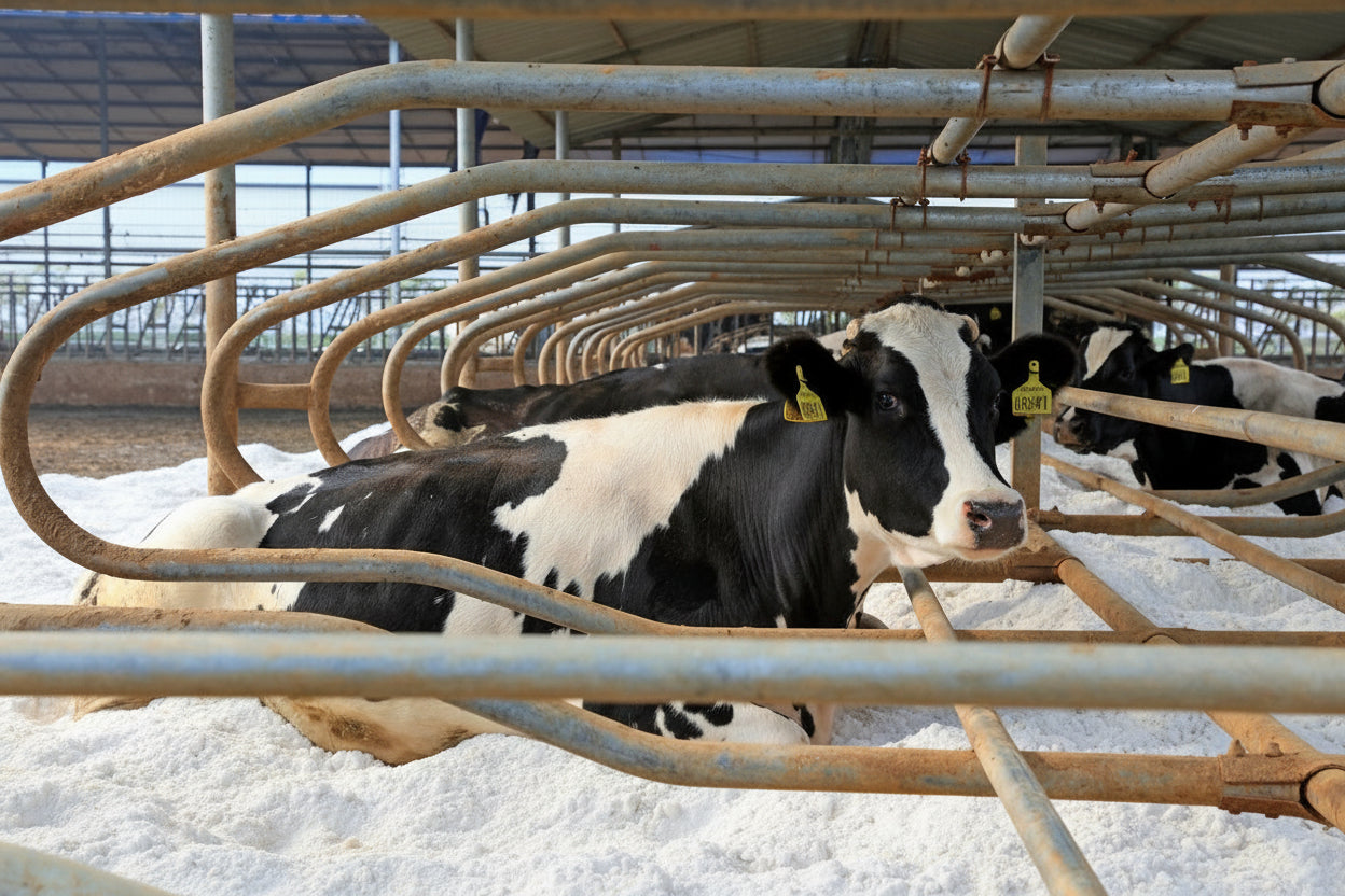 Arena para cama de vacas