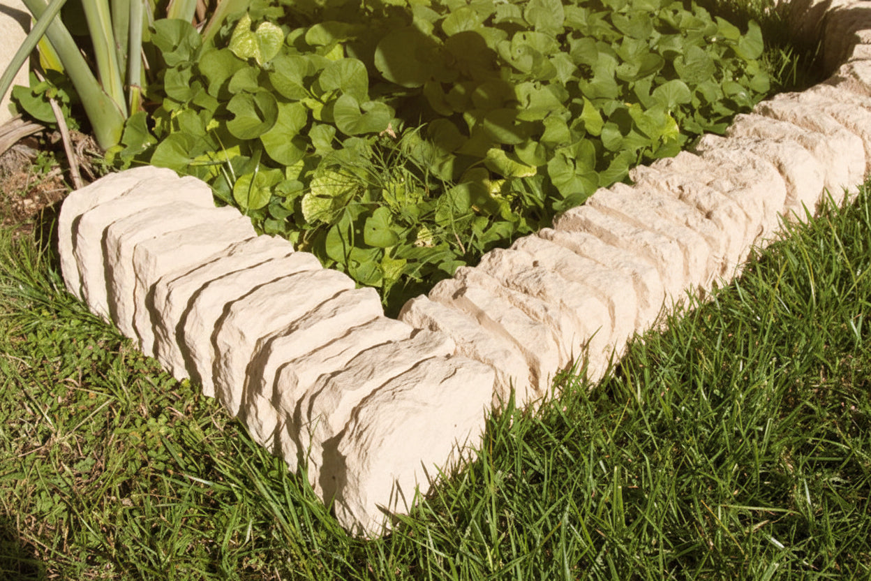 Bordure décorative en béton pour jardin imitation pierre