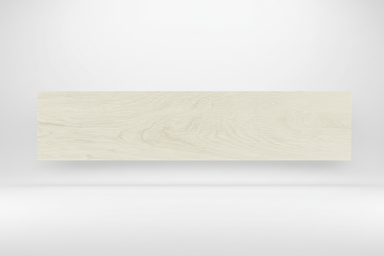 Losa porcelanica imitacion madera roble blanca 120x29,5x2 cm