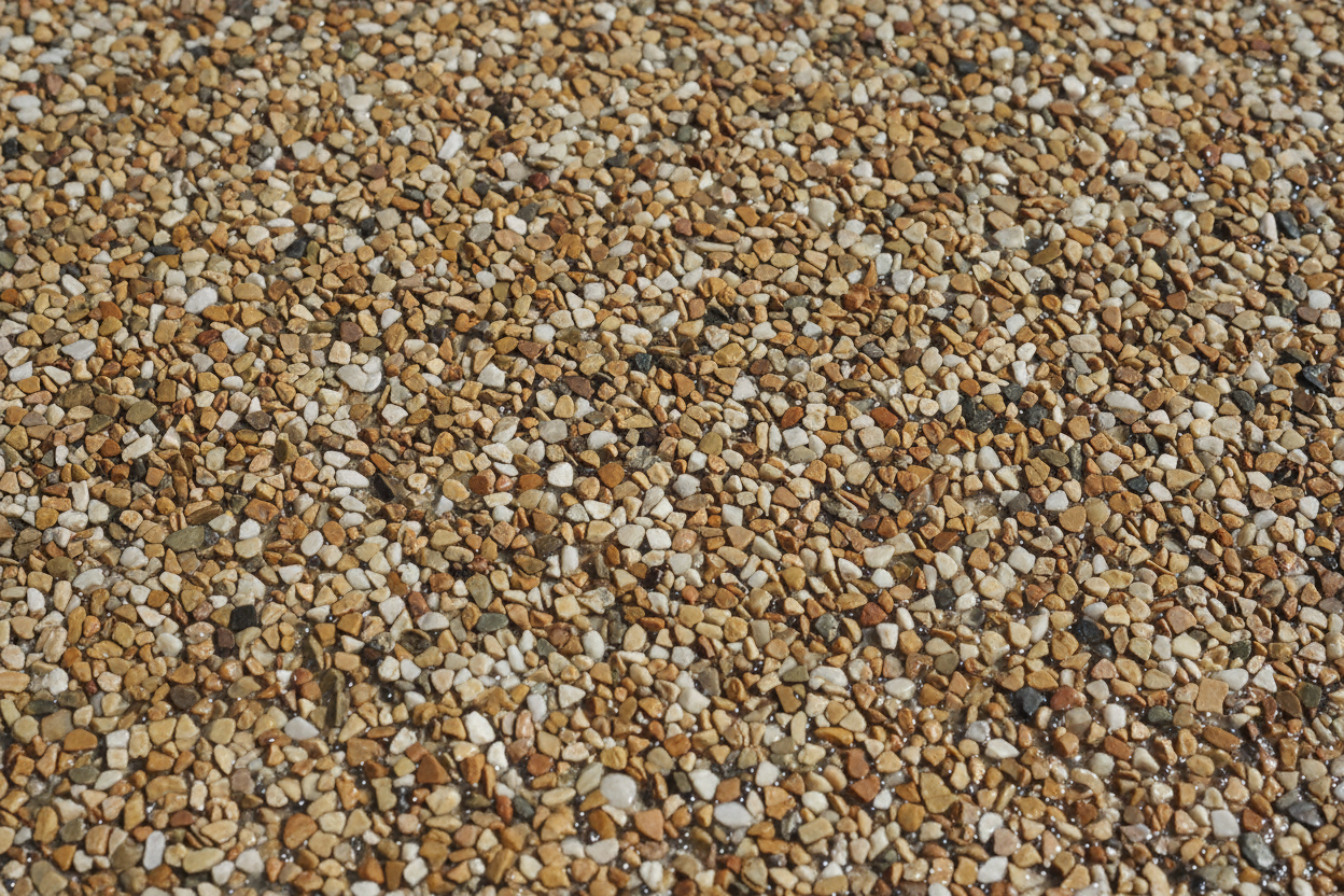 Detailed view of resin bound gravel surface.
