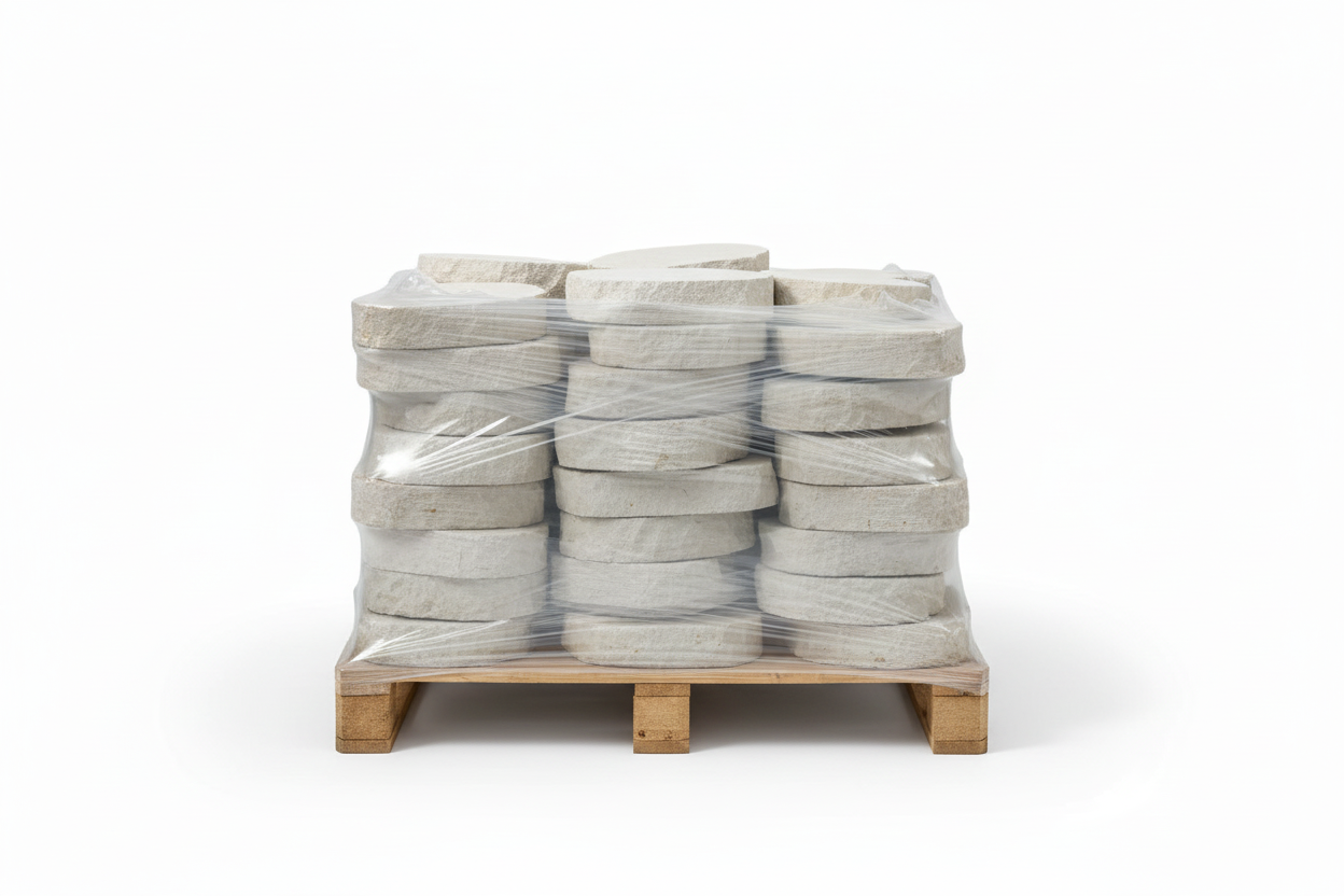 Palet de pasos japoneses de piedra blanca