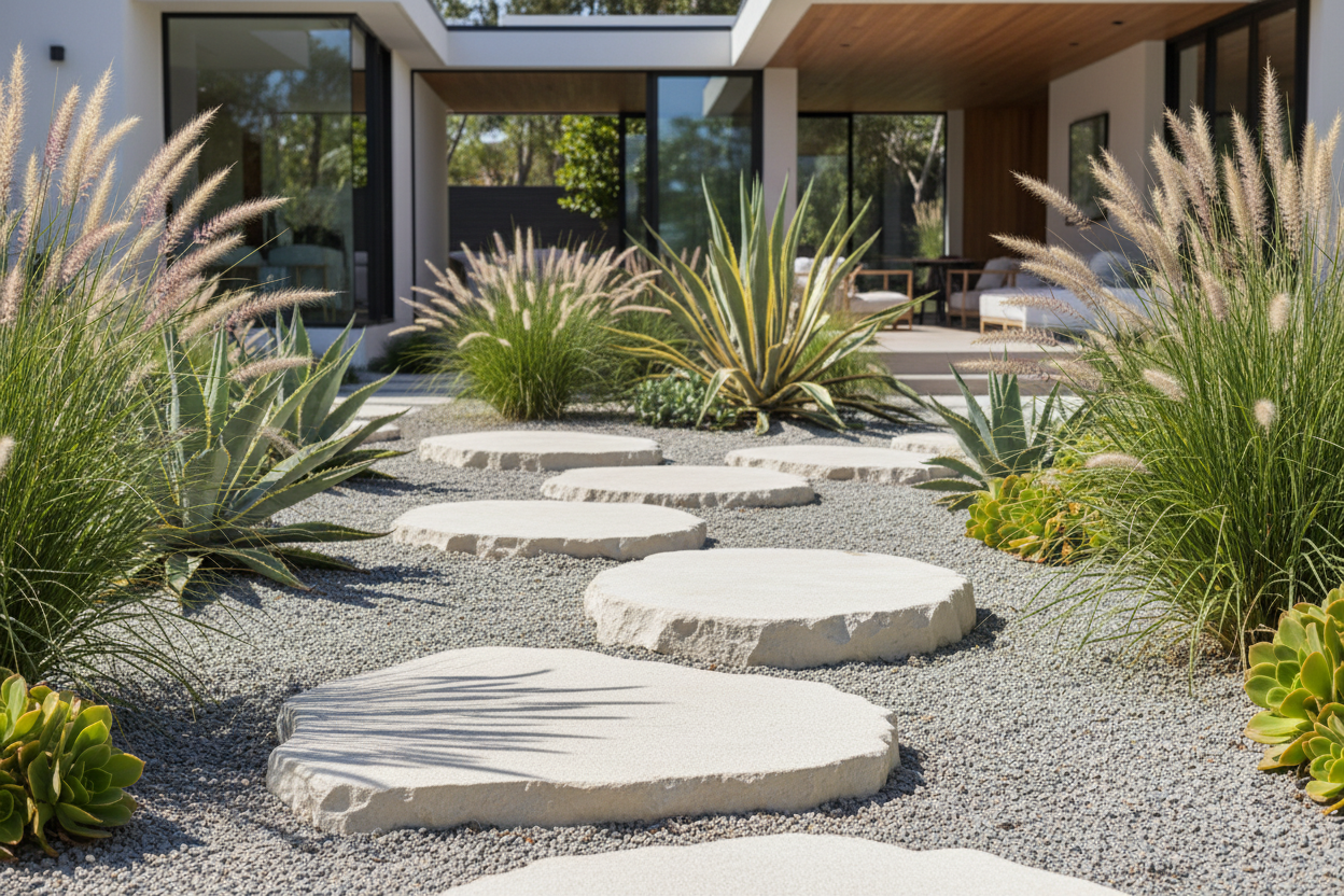 Paso japonés de piedra natural Ovoide