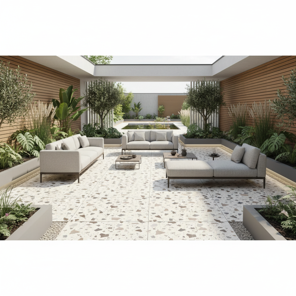 Baldosa Porcelánica Terrazo