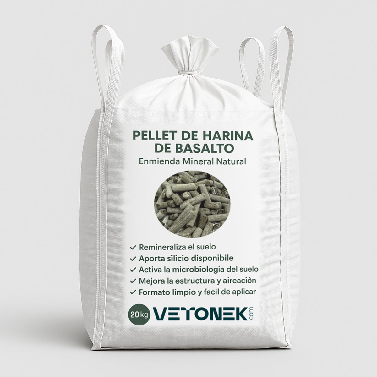 Pellet de Harina de Basalto – Enmienda Mineral Natural Vetonek