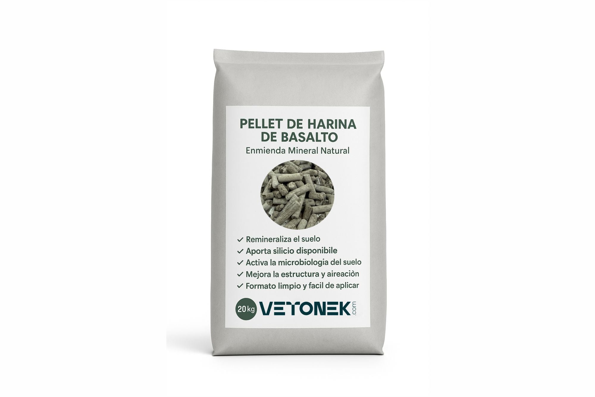 Pellet de Harina de Basalto – Enmienda Mineral Natural Vetonek